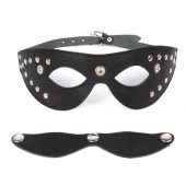 Черная маска со съемными шорами на заклепках - Notabu - купить с доставкой в Магнитогорске