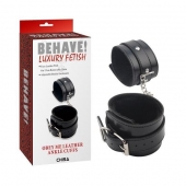 Черные оковы на ноги Obey Me Leather Ankle Cuffs - Chisa - купить с доставкой в Магнитогорске