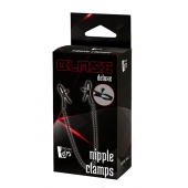 Черные зажимы на соски на цепочке BLAZE DELUXE NIPPLE CLAMPS - Dream Toys - купить с доставкой в Магнитогорске