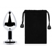 Серебристая анальная пробка с прозрачным стразом - 7,2 см. - Anal Jewelry Plug - купить с доставкой в Магнитогорске