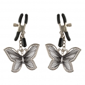 Зажимы на соски с бабочками Butterfly Nipple Clamps - Pipedream - купить с доставкой в Магнитогорске