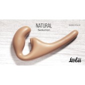 Бежевый безремневой страпон Seduction - 20,5 см. - Lola Games - купить с доставкой в Магнитогорске