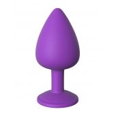 Фиолетовая анальная пробка со стразом Her Little Gem Large Plug - 9,5 см. - Pipedream - купить с доставкой в Магнитогорске