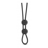 Черное двойное эрекционное лассо Silicone Double Loop Cock Ring - Blush Novelties - в Магнитогорске купить с доставкой