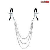 Оригинальные зажимы на соски с тройной цепочкой - Notabu - купить с доставкой в Магнитогорске