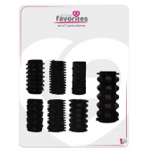 Набор из 7 черных насадок PENIS SLEEVES SET - Dream Toys - в Магнитогорске купить с доставкой