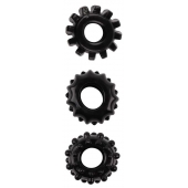Набор из 3 черных эрекционных колец SET OF 3 COCKRINGS - Dream Toys - в Магнитогорске купить с доставкой