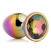 Голографическая анальная втулка с радужным кристаллом - 7,1 см. - Dream Toys - купить с доставкой в Магнитогорске