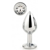Серебристая анальная втулка с прозрачным кристаллом - 7,1 см. - Dream Toys - купить с доставкой в Магнитогорске