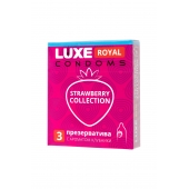 Презервативы с ароматом клубники LUXE Royal Strawberry Collection - 3 шт. - Luxe - купить с доставкой в Магнитогорске