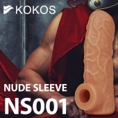 Телесная открытая насадка-реалистик с подхватом мошонки Nude Sleeve M - 12 см. - KOKOS - в Магнитогорске купить с доставкой
