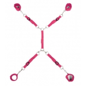 Ярко-розовый набор фиксаций на кровати Classic Bed Spreader - Lux Fetish - купить с доставкой в Магнитогорске