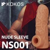 Телесная открытая насадка-реалистик с подхватом мошонки Nude Sleeve S - 10 см. - KOKOS - в Магнитогорске купить с доставкой