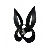 Черная кожаная маска зайки Miss Bunny - БДСМ Арсенал - купить с доставкой в Магнитогорске