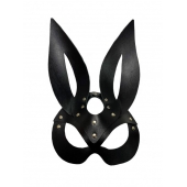 Черная кожаная маска зайки Miss Bunny - БДСМ Арсенал - купить с доставкой в Магнитогорске