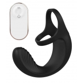Черный анальный стимулятор с эрекционными кольцами Remote Couple Teaser - Dream Toys - в Магнитогорске купить с доставкой