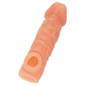 Телесная закрытая насадка с шершавой головкой Cock Sleeve Size L - 17,6 см. - KOKOS - в Магнитогорске купить с доставкой