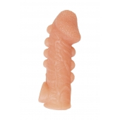 Телесная закрытая насадка с шишечками Cock Sleeve Size L - 17,6 см. - KOKOS - в Магнитогорске купить с доставкой