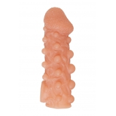 Телесная закрытая насадка с шариками Cock Sleeve Size S - 13,8 см. - KOKOS - в Магнитогорске купить с доставкой