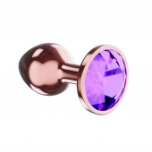 Пробка цвета розового золота с фиолетовым кристаллом Diamond Amethyst Shine L - 8,3 см. - Lola Games - купить с доставкой в Магнитогорске