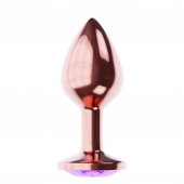 Пробка цвета розового золота с фиолетовым кристаллом Diamond Amethyst Shine L - 8,3 см. - Lola Games - купить с доставкой в Магнитогорске