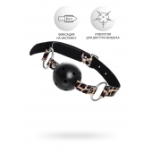 Черный кляп-шар на леопардовых ремешках Anonymo - ToyFa - купить с доставкой в Магнитогорске