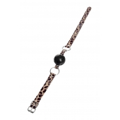 Черный кляп-шар на леопардовых ремешках Anonymo - ToyFa - купить с доставкой в Магнитогорске