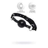 Черный кляп-шар на кожаных ремешках Anonymo - ToyFa - купить с доставкой в Магнитогорске