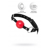 Красный кляп-шар на черных ремешках Anonymo - ToyFa - купить с доставкой в Магнитогорске