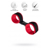 Красно-черные велюровые наручники Anonymo - ToyFa - купить с доставкой в Магнитогорске