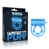 Голубое, светящееся в темноте виброкольцо Lumino Play Vibrating Penis Ring - Lovetoy - в Магнитогорске купить с доставкой