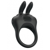 Черное эрекционное кольцо с вибрацией Davion - Baile - в Магнитогорске купить с доставкой