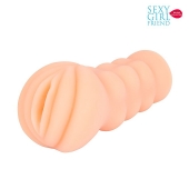 Телесный мастурбатор-вагина с комплектом эрекционных колец - Bior toys - в Магнитогорске купить с доставкой