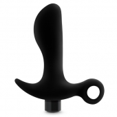 Черный анальный вибратор Silicone Vibrating Prostate Massager 01 - 10,8 см. - Blush Novelties - в Магнитогорске купить с доставкой