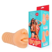 Телесный мастурбатор-ротик с высунутым язычком - Bior toys - в Магнитогорске купить с доставкой