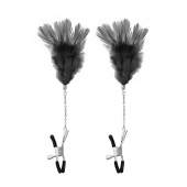 Зажимы для сосков с черными перьями Sweet Caress Feather Nipple Clumps - Sweet Caress - купить с доставкой в Магнитогорске