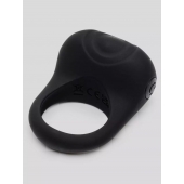 Черное эрекционное виброкольцо Sensation Rechargeable Vibrating Love Ring - Fifty Shades of Grey - в Магнитогорске купить с доставкой