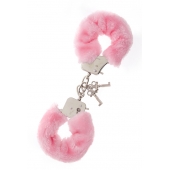 Металлические наручники с розовой меховой опушкой METAL HANDCUFF WITH PLUSH PINK - Dream Toys - купить с доставкой в Магнитогорске