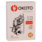 Тонкие презервативы OKOTO Thin Extra Soft - 3 шт. - Sitabella - купить с доставкой в Магнитогорске