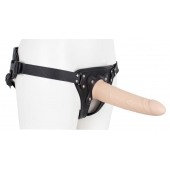 Пустотелый страпон Harness CLASSIC с бандажом - 19,5 см. - LOVETOY (А-Полимер) - купить с доставкой в Магнитогорске