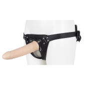 Пустотелый страпон Harness CLASSIC с бандажом - 19,5 см. - LOVETOY (А-Полимер) - купить с доставкой в Магнитогорске