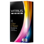 Цветные ароматизированные презервативы VITALIS PREMIUM color   flavor - 12 шт. - Vitalis - купить с доставкой в Магнитогорске