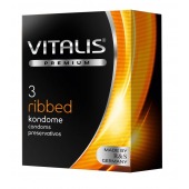 Ребристые презервативы VITALIS PREMIUM ribbed - 3 шт. - Vitalis - купить с доставкой в Магнитогорске