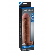 Коричневая насадка с кольцом Perfect 2 Extension with Ball Strap - 19 см. - Pipedream - в Магнитогорске купить с доставкой