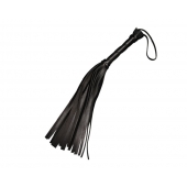Чёрная кожаная плеть с 22 хвостами - 40 см. - Sitabella - купить с доставкой в Магнитогорске