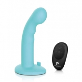 Голубая изогнутая насадка 6in Remote Control Ripple P-Spot G-Spot на черных трусиках - 16 см. - Pegasus - купить с доставкой в Магнитогорске