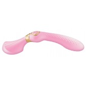 Розовый двусторонний вибростимулятор ZOA - 26,5 см. - Shunga