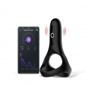 Черное виброкольцо Magic Motion Rise с подхватом мошонки - Magic Motion - в Магнитогорске купить с доставкой