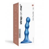 Голубая насадка Strap-On-Me Dildo Plug Balls size S - Strap-on-me - купить с доставкой в Магнитогорске