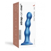 Голубая насадка Strap-On-Me Dildo Plug Balls size L - Strap-on-me - купить с доставкой в Магнитогорске